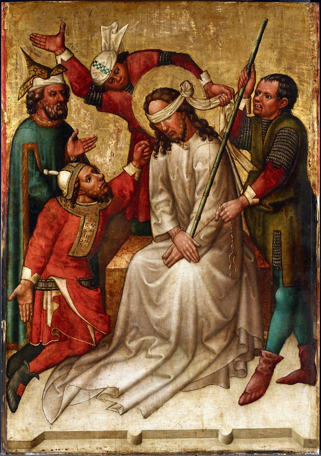 The mocking of Christ by Meister des Andreas-Altars
