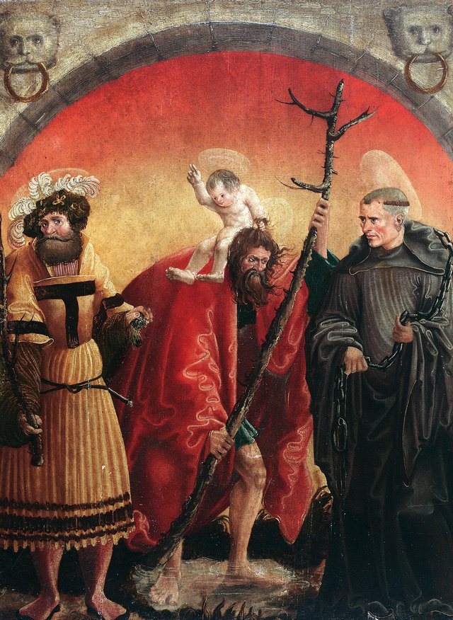 Hll. Achatius, Christophorus und Leonhard by Master of the Crispin Legend