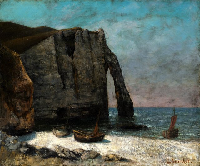 The Cliff at Étretat by Gustave Courbet