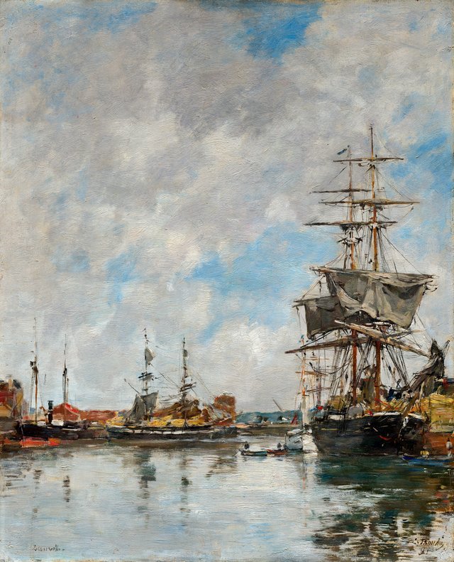 The Dock of Deauville by Eugène Louis Boudin