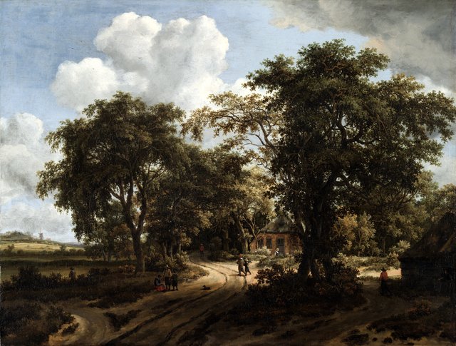 A Cottage in the Woods by Meindert Hobbema