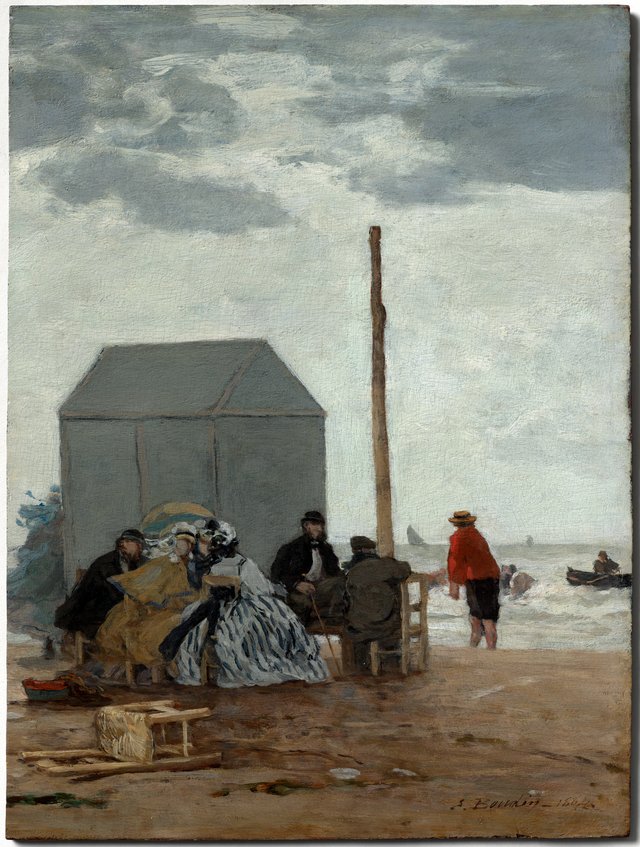 The Beach at Deauville by Eugène Louis Boudin