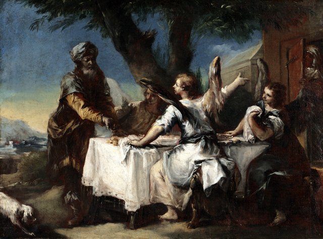 Abraham Welcoming the Three Angels by Francesco Guardi