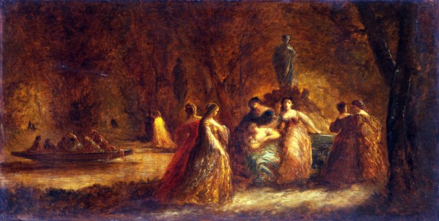 A Woodland Fête by Adolphe Joseph Thomas Monticelli