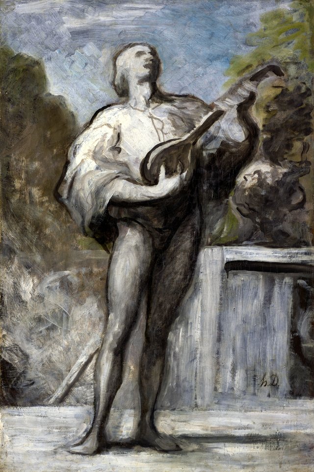 The Troubadour by Honoré Daumier