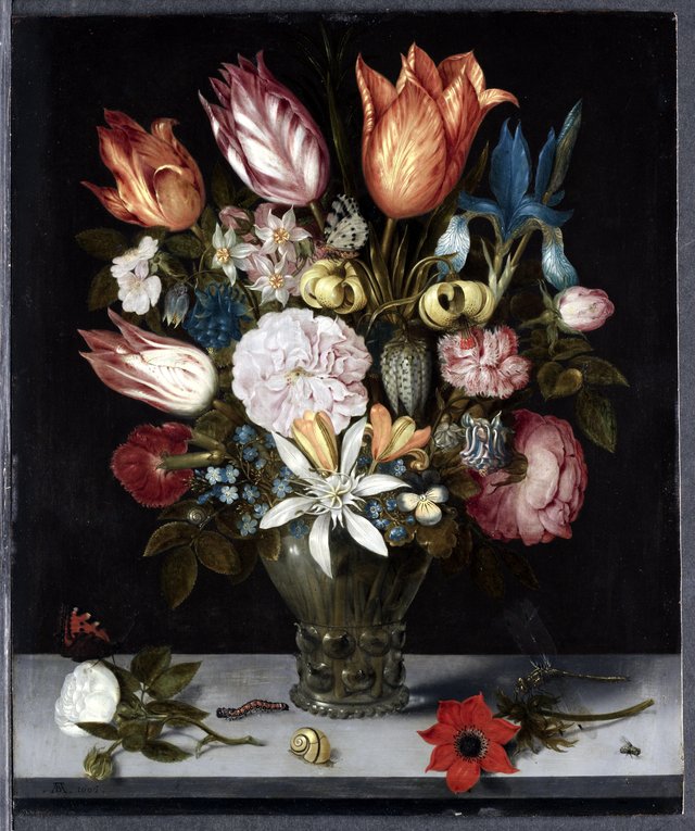 Flowers in a Glass by Ambrosius Bosschaert