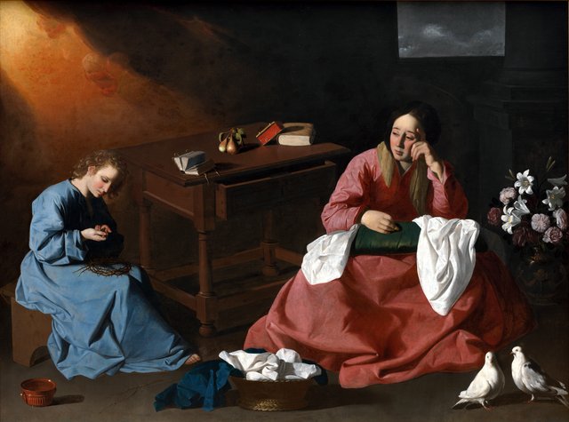 Christ and the Virgin in the House at Nazareth by Francisco de Zurbarán