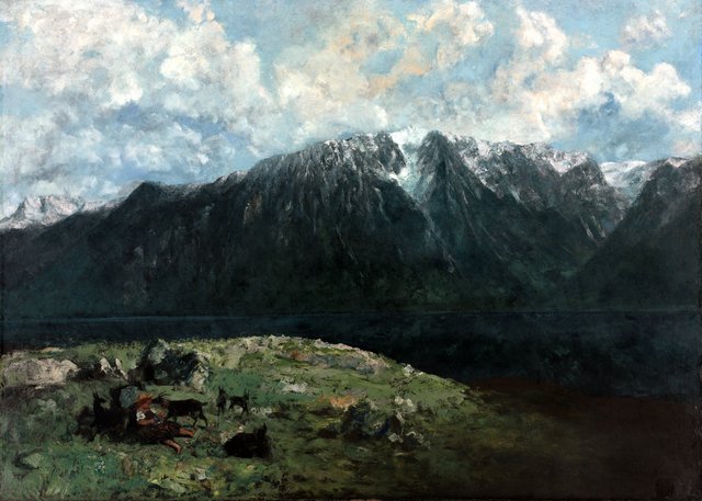 Panoramic View of the Alps, Les Dents du Midi by Gustave Courbet