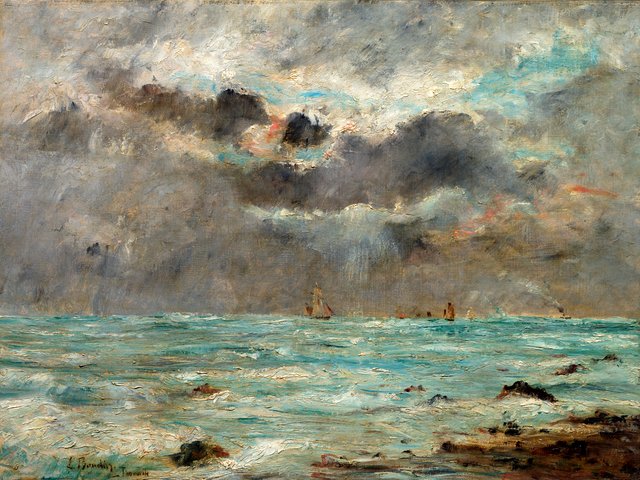 The Coast at Trouville by Eugène Louis Boudin