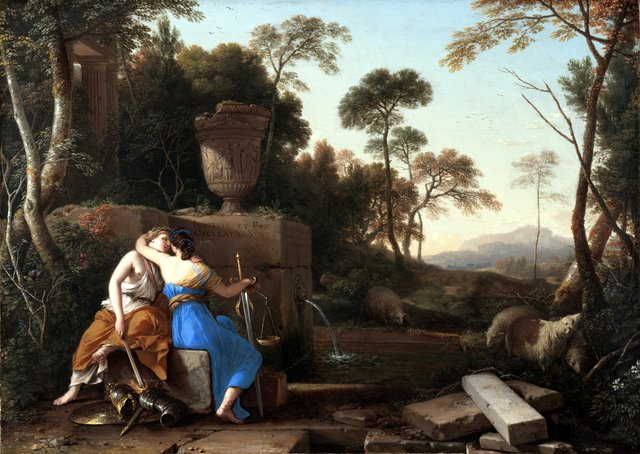 The Kiss of Peace and Justice by Laurent de La Hyre