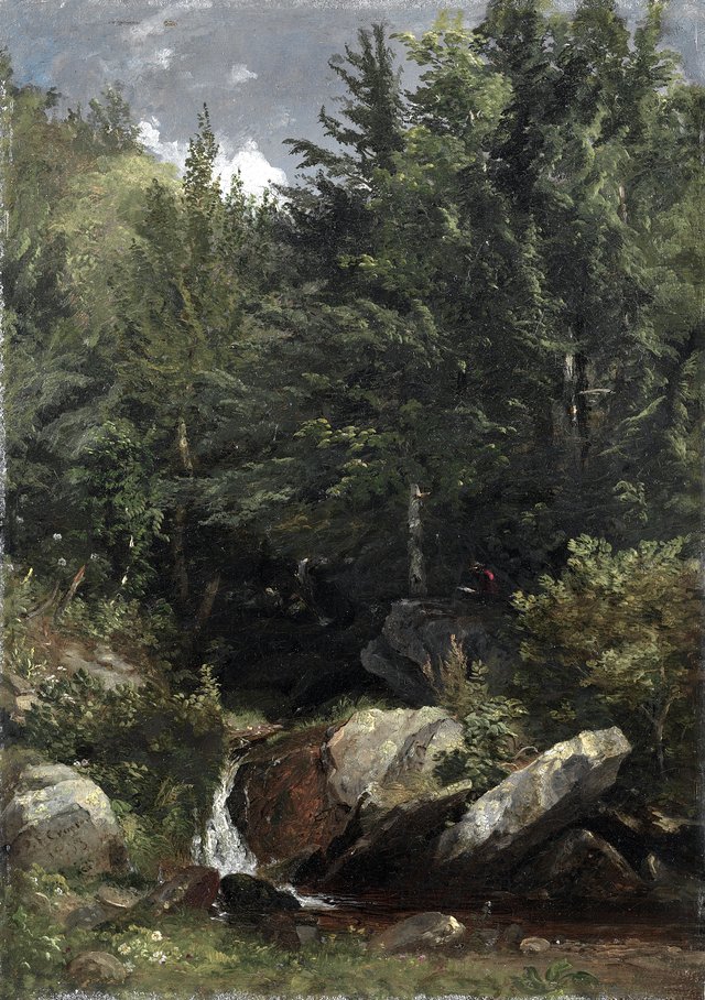 Trees and a Stream on a Hillside by Jasper Francis Cropsey