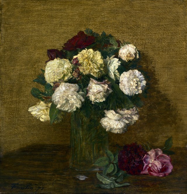 Roses in a Vase by Henri Fantin-Latour