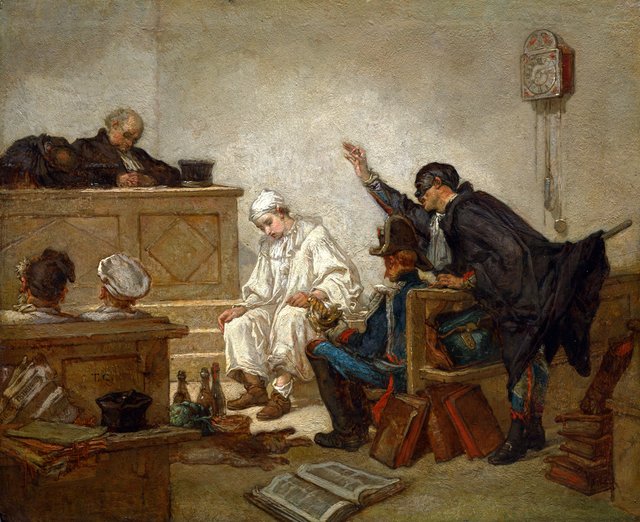 Pierrot in Criminal Court by Thomas Couture