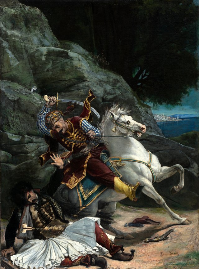 Combat of a Greek and a Turk by Horace Vernet