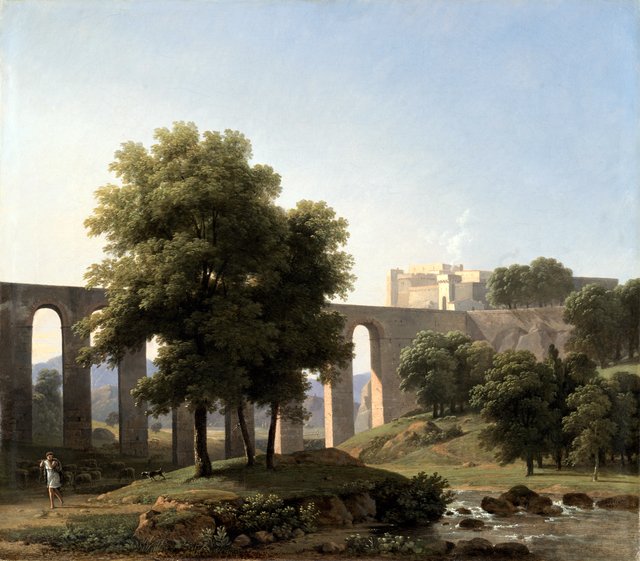An Aqueduct Near a Fortress by Jean-Victor Bertin