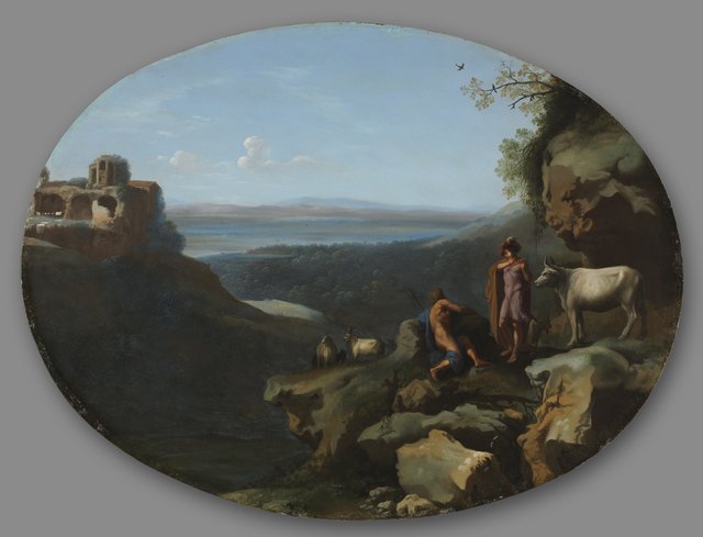 Mercury and Argus in a Landscape by Dirck van der Lisse