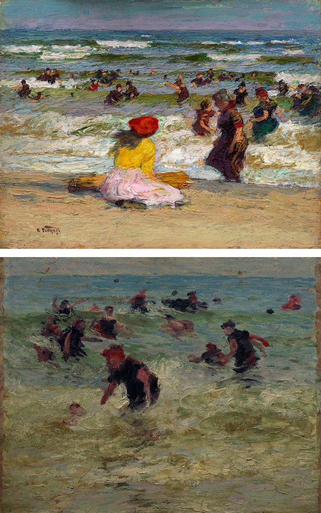 In the Surf (recto); Beach Study (verso) by Edward Henry Potthast