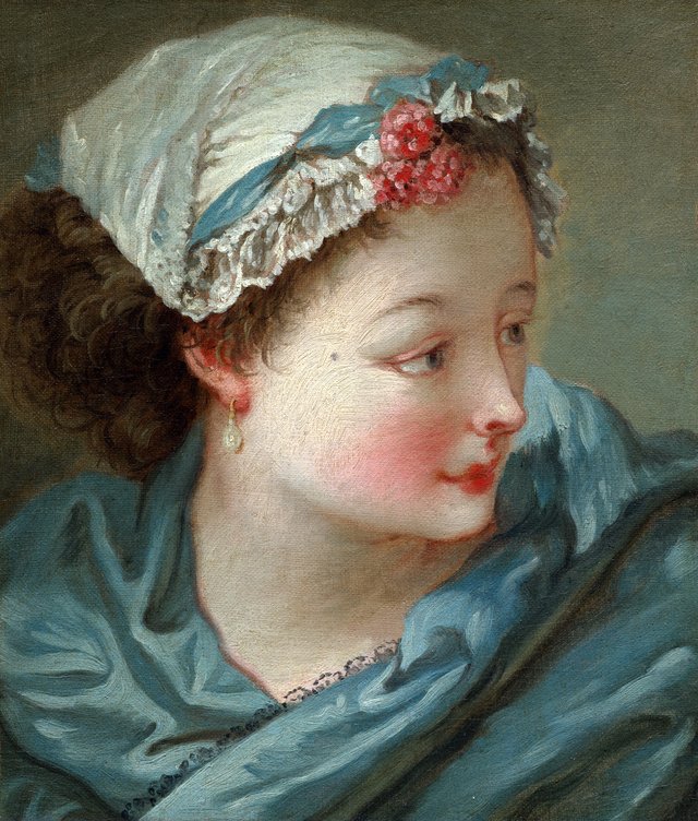Head of a Young Woman by François Boucher