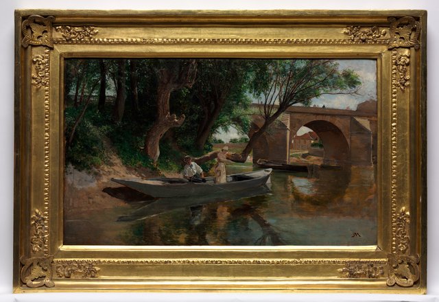 Bridge at Poissy (Pêcheurs à ligne) by Jean-Louis-Ernest Meissonier