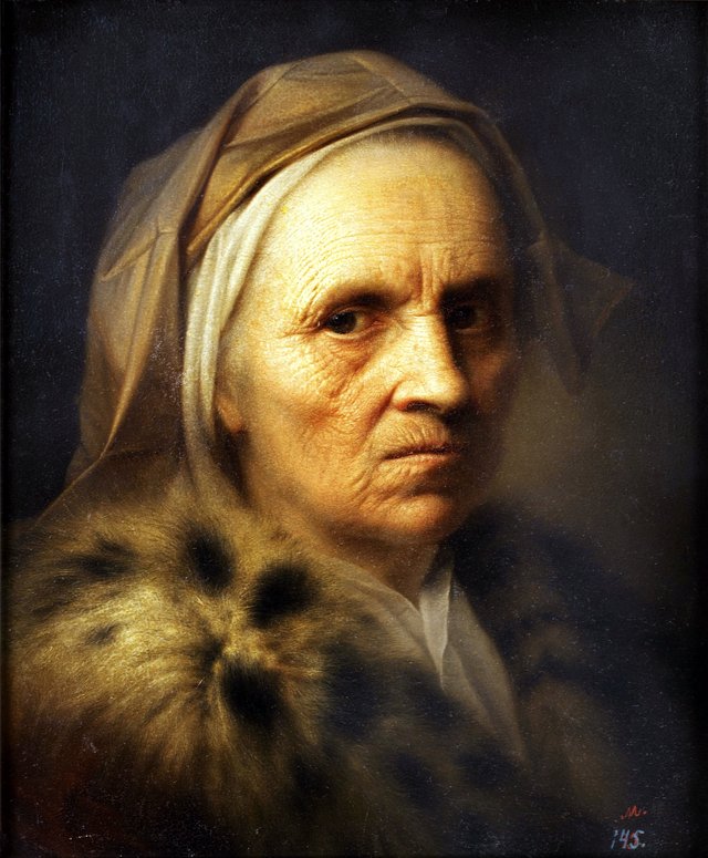 Portrait of an old woman by Balthasar Denner