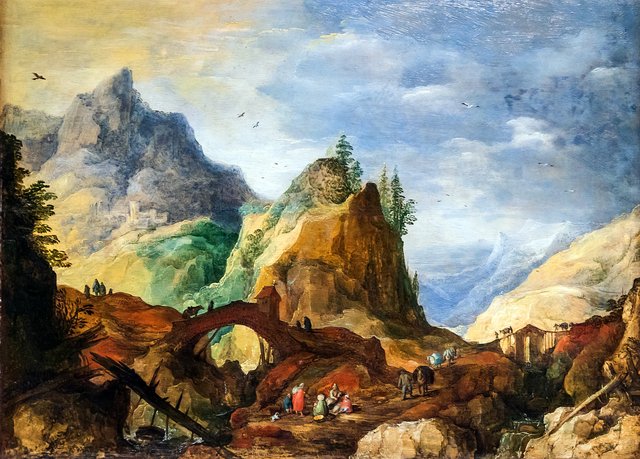 Mountain Scene with Bridges by Joos de Momper the Younger