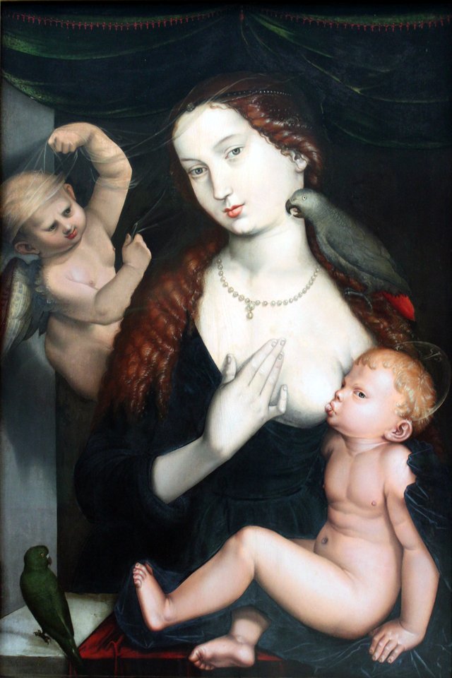 Madonna with Child and Parrots by Hans Baldung Grien