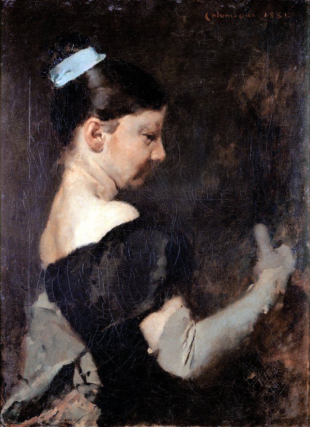 The Grey Glove by Columbano Bordalo Pinheiro