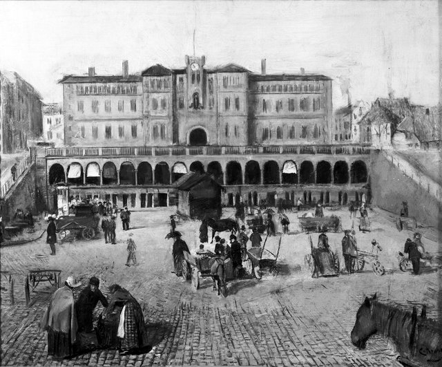 Fra Youngstorget - Oslo Museum - OB. by Christian Krohg