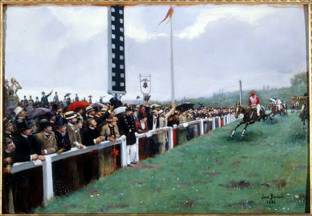 Courses à Longchamp ; l'arrivée au poteau by Jean Béraud