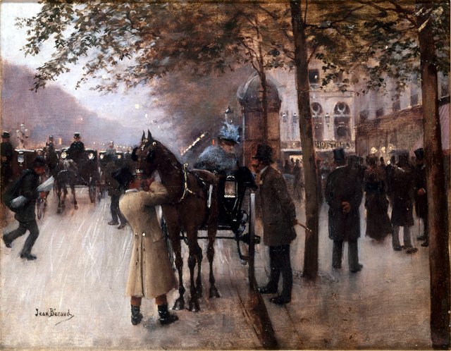 Boulevard des Capucines, Paris, in front of Café Napolitain by Jean Béraud