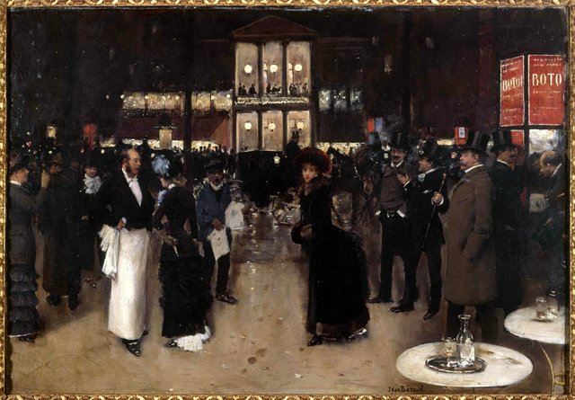Le boulevard Montmartre, la nuit, devant le théâtre des Variétés by Jean Béraud