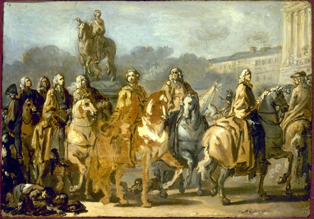 Einweihung der Statue von Ludwig XV auf dem gleichnamigen Platz durch das Corps der Stadt Paris am 20. Juni 1763 by Joseph-Marie Vien