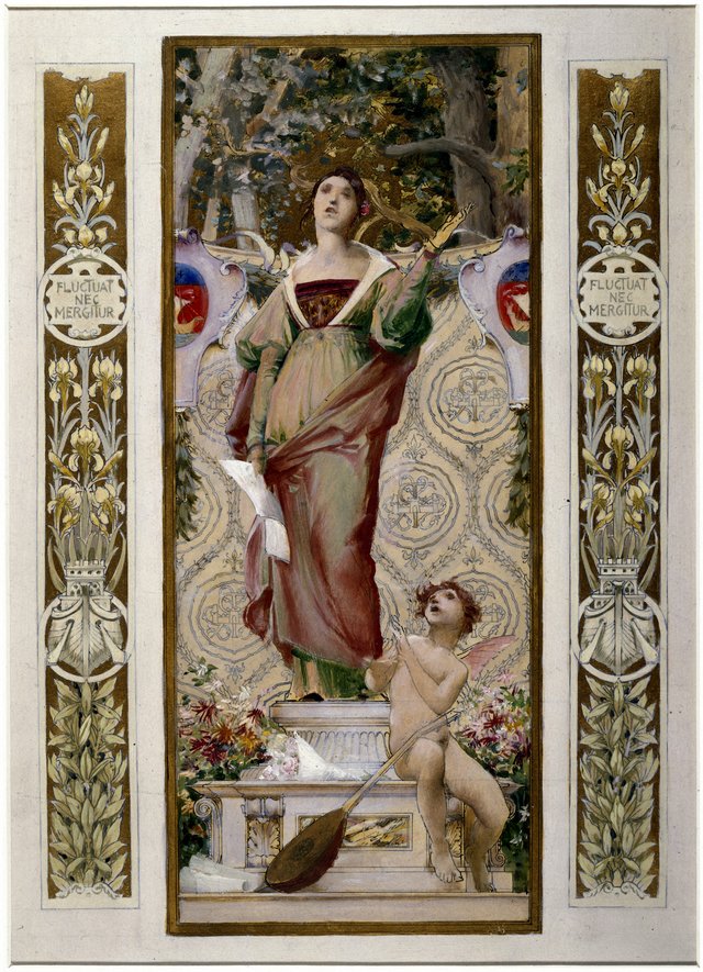 Esquisse pour l'escalier des Fêtes de l'Hôtel de Ville de Paris : Le Chant by Luc-Olivier Merson