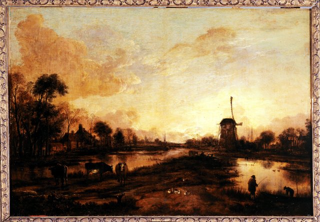 Coucher de soleil sur l'Yssel by Aert van der Neer