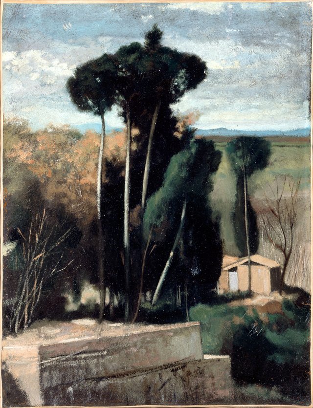 Paysage d'Italie. Pins parasols by Jean-Jacques Henner