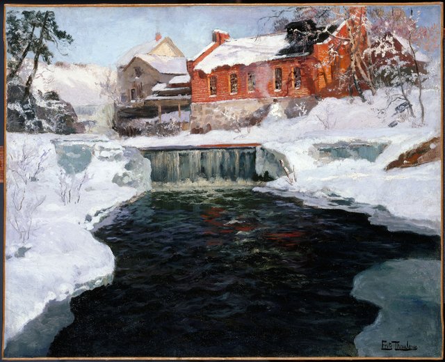La nouvelle fabrique à Lillehammer by Frits Thaulow