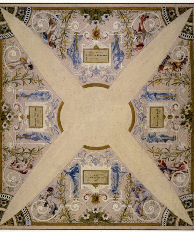 Esquisse pour l'escalier des fêtes de l'Hôtel de Ville de Paris : Février by Luc-Olivier Merson