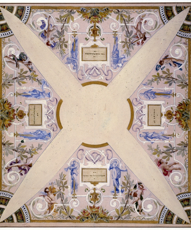 Esquisse pour l'escalier des fêtes de l'Hôtel de Ville de Paris : Avril by Luc-Olivier Merson