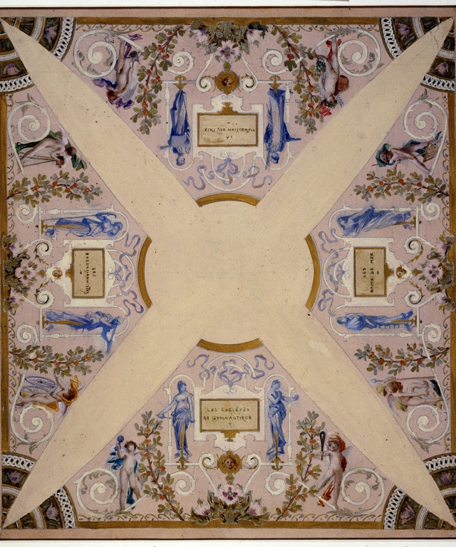 Esquisse pour l'escalier des Fêtes de l'Hôtel de Ville de Paris : Août by Luc-Olivier Merson
