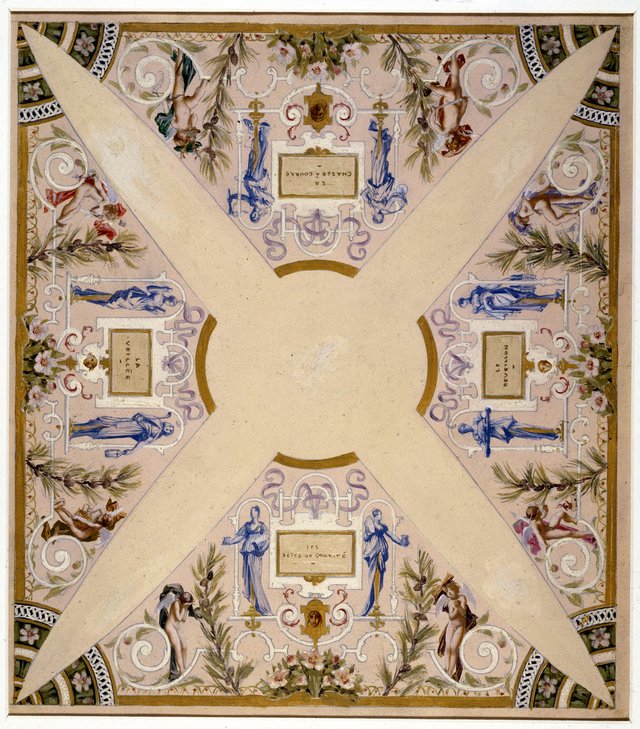 Esquisse pour l'escalier des fêtes de l'Hôtel de Ville de Paris : Décembre by Luc-Olivier Merson