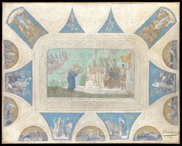 Esquisse pour l'Hôtel de Ville de Paris : Hommage de la Ville de Paris à Victor Hugo by Pierre Puvis de Chavannes
