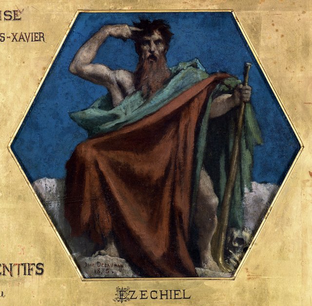 Esquisse pour l'église Saint François Xavier : Ezéchiel by Jules-Élie Delaunay