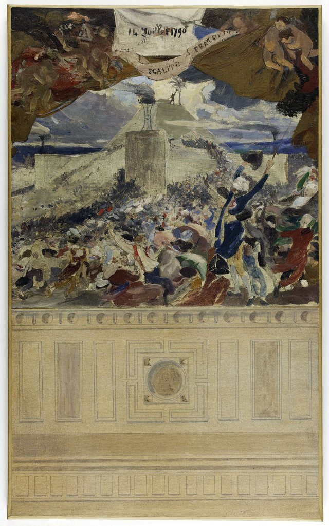 Esquisse pour la mairie du 4ème : Le 14 juillet 1790 by Paul-Albert Besnard