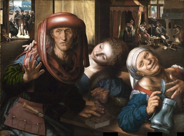 Immoral company in a brothel by Jan Sanders van Hemessen