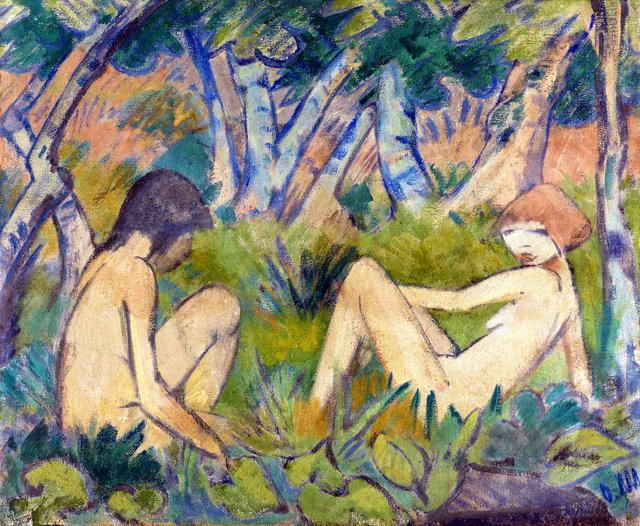 Zwei Mädchen im Walde by Otto Mueller