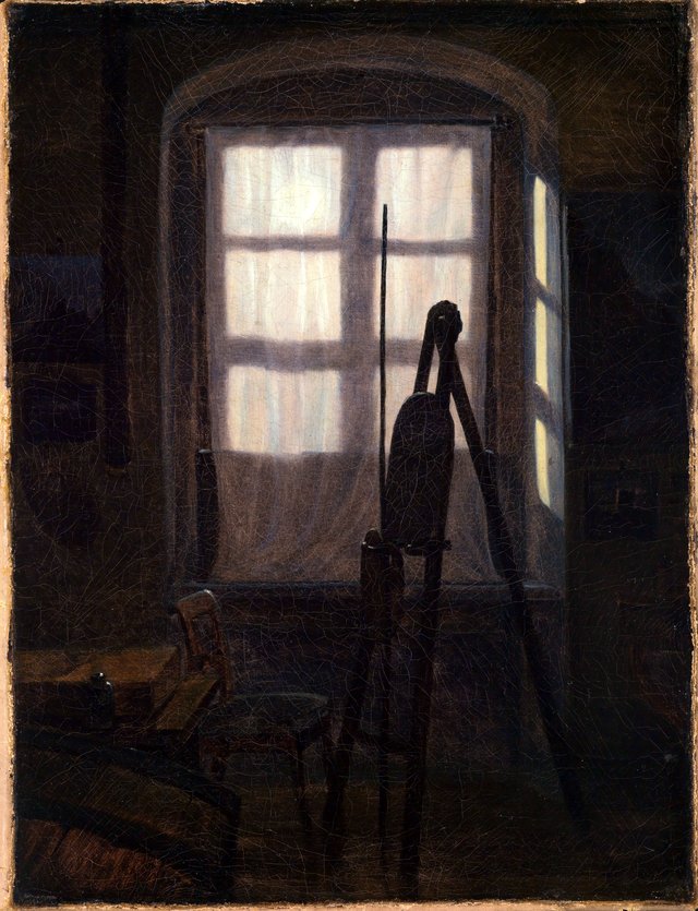 Malerstube im Mondschein by Carl Gustav Carus