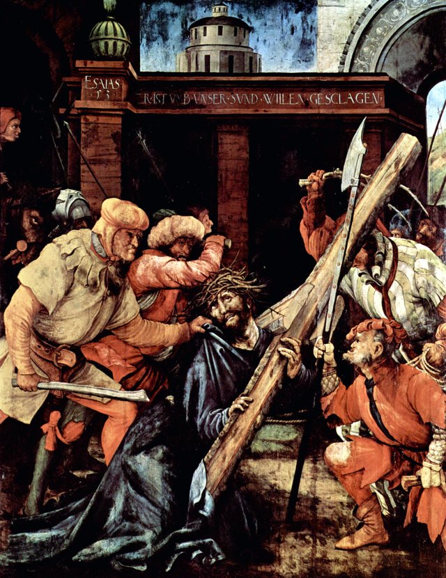 Tauberbischofsheim altarpiece: Christ Carrying the Cross by Matthias Grünewald