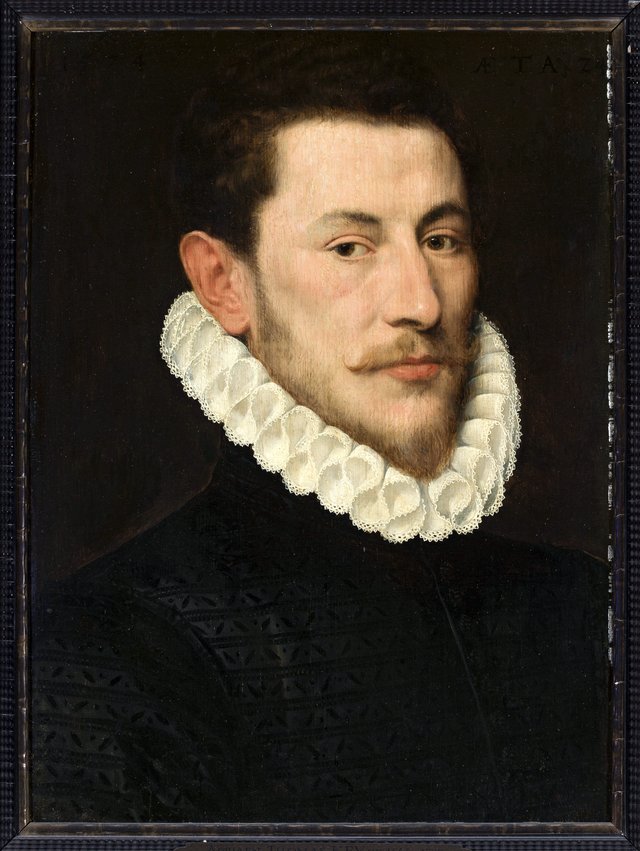 Portrait of a young man by Adriaen Thomasz. Key