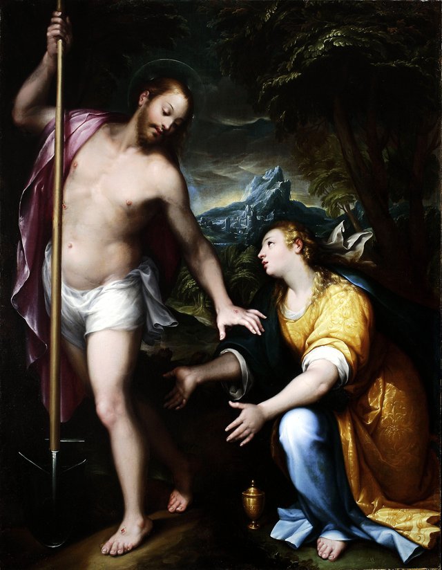 “Noli me tangere” – Resurrected Christ appearing to Mary Magdalene (John 20:14-17) by Denys Calvaert