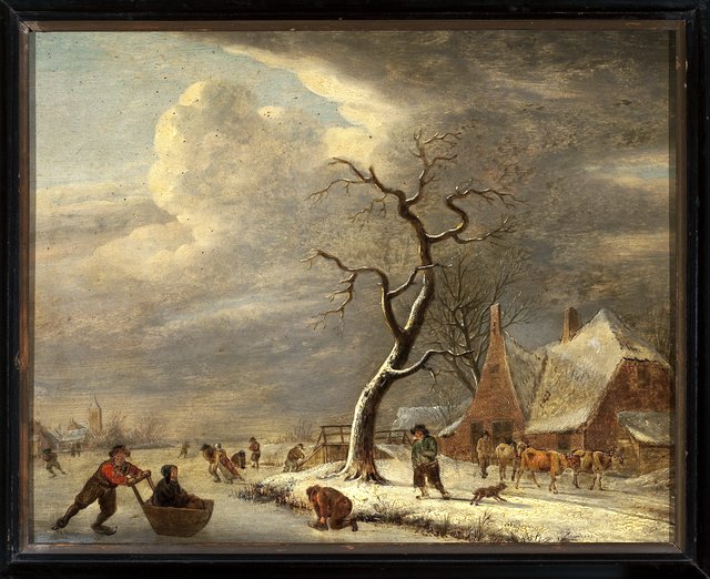 On the frozen canal by Isaac van Ostade